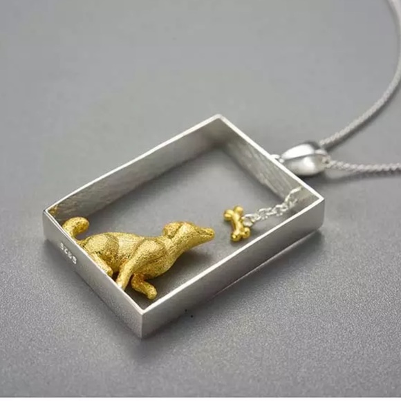 Artisan Handmade 925 Silver The Zaida Dog Necklace - Picture 6 of 10